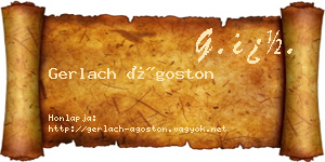 Gerlach Ágoston névjegykártya